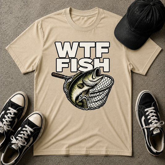 WTF Fish T-Shirt — Funny Retro Fishing Graphic Tee for Anglers