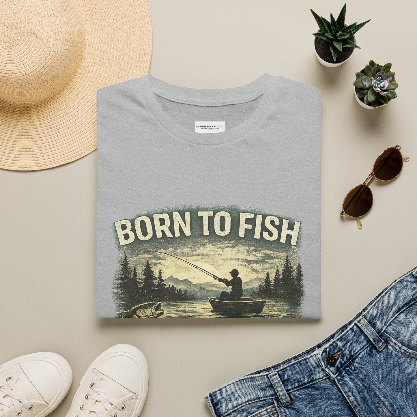 Born to Fish T-Shirt — Vintage Fishing Tee for Anglers