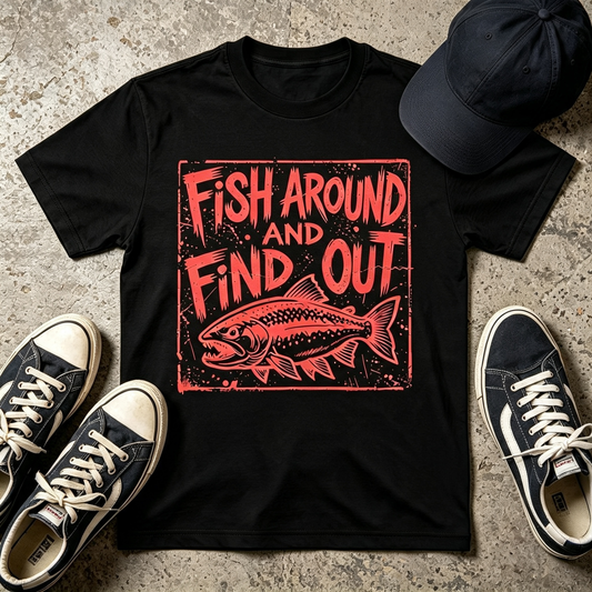 Fish Around and Find Out T-Shirt — Funny Fishing Graphic Tee