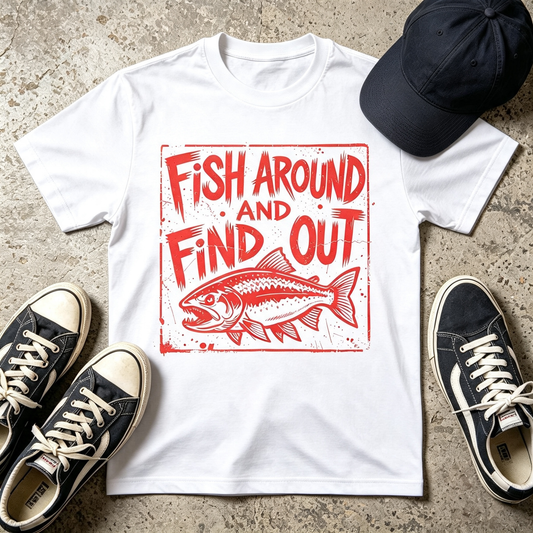 Fish Around and Find Out T-Shirt — Funny Fishing Graphic Tee