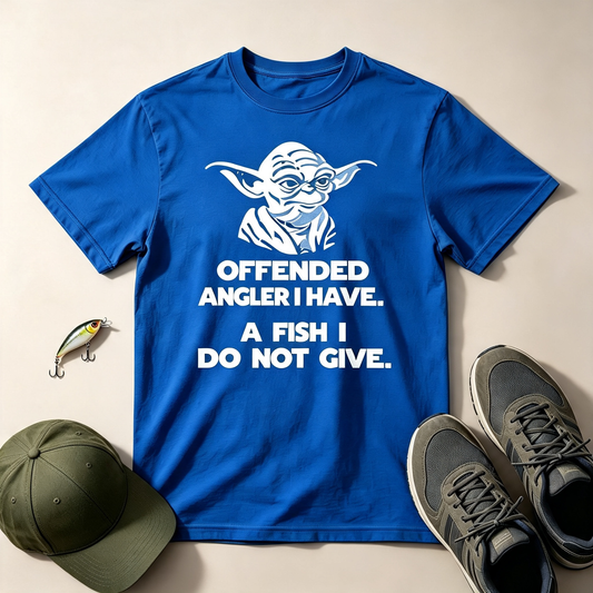 Yoda Fishing T‑Shirt – “Offended Angler I Have, A Fish I Do Not Give” Funny Star Wars Tee
