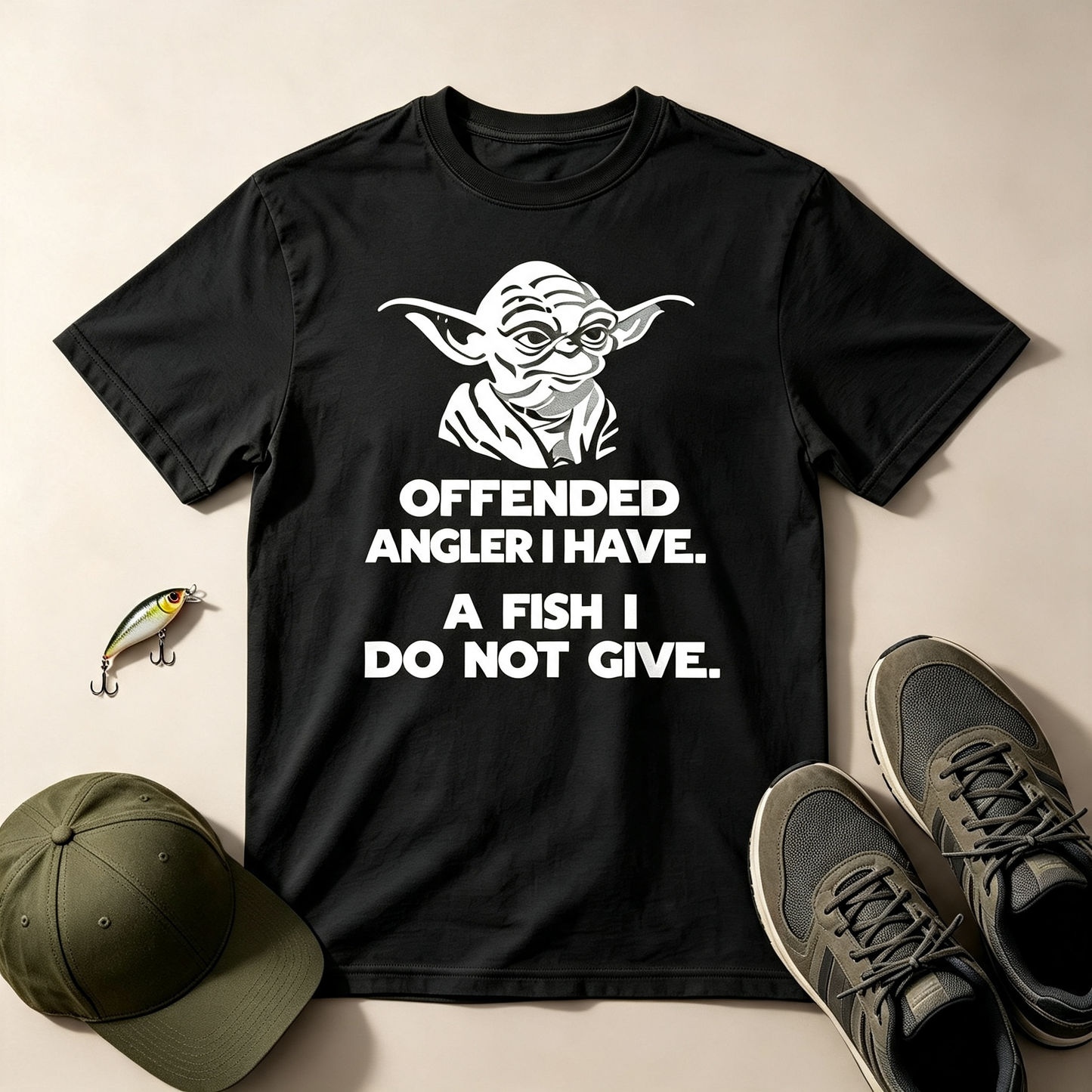Yoda Fishing T‑Shirt – “Offended Angler I Have, A Fish I Do Not Give” Funny Star Wars Tee