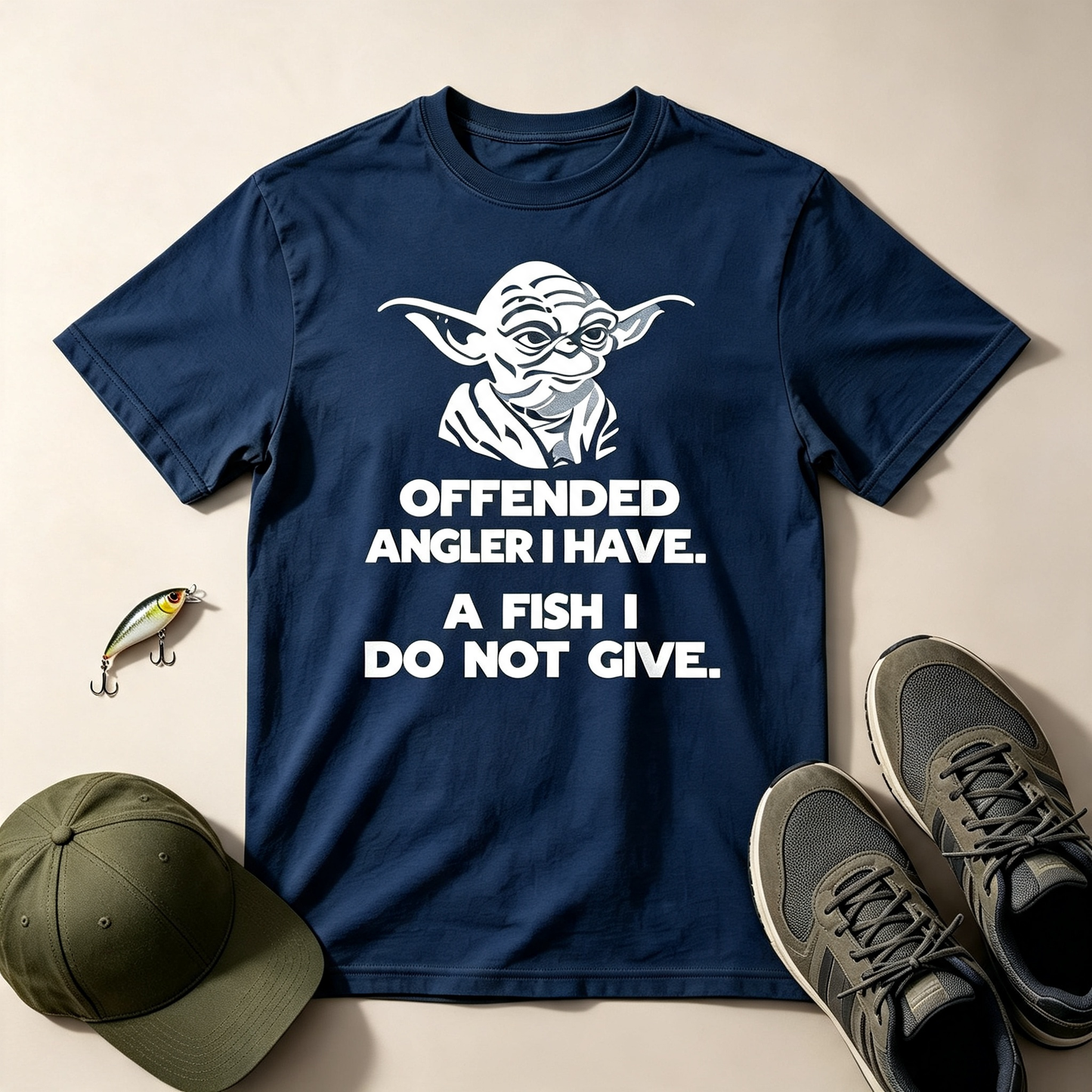 Yoda Fishing T‑Shirt – “Offended Angler I Have, A Fish I Do Not Give” Funny Star Wars Tee