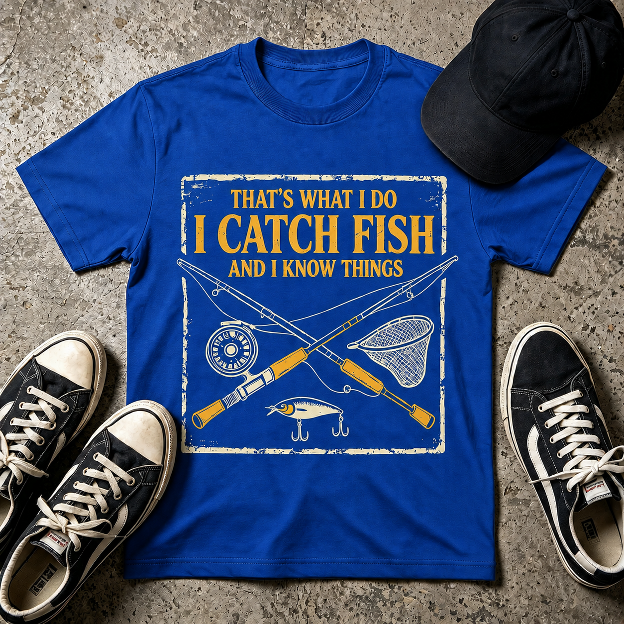 Fishing T-Shirt — "That's What I Do I Catch Fish and I Know Things" Funny Angler Tee