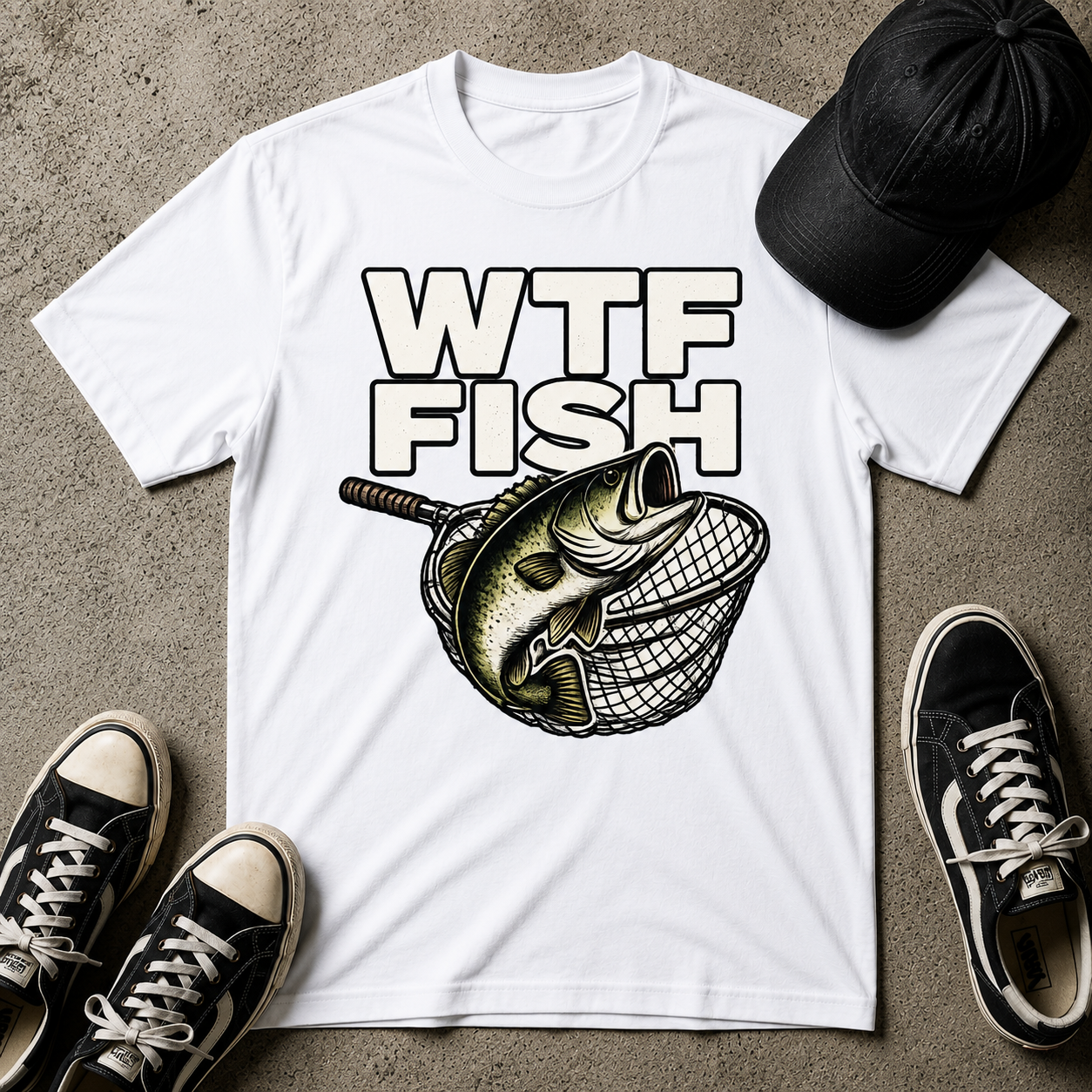 WTF Fish T-Shirt — Funny Retro Fishing Graphic Tee for Anglers