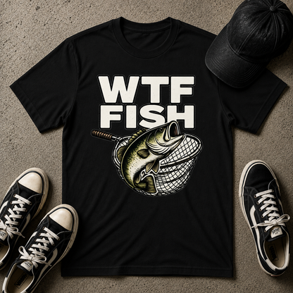 WTF Fish T-Shirt — Funny Retro Fishing Graphic Tee for Anglers