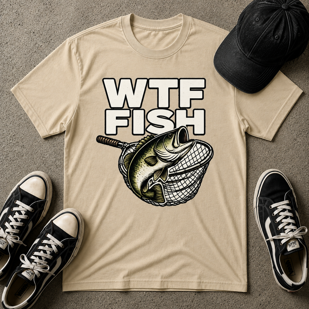 WTF Fish T-Shirt — Funny Retro Fishing Graphic Tee for Anglers