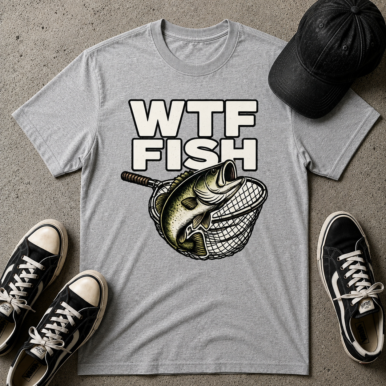 WTF Fish T-Shirt — Funny Retro Fishing Graphic Tee for Anglers