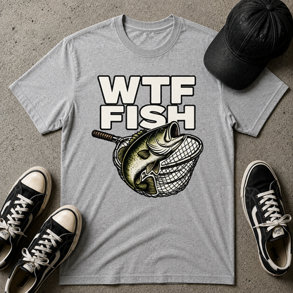 WTF Fish T-Shirt — Funny Retro Fishing Graphic Tee for Anglers