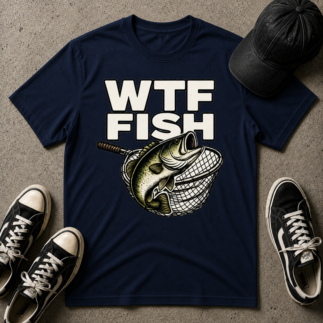 WTF Fish T-Shirt — Funny Retro Fishing Graphic Tee for Anglers