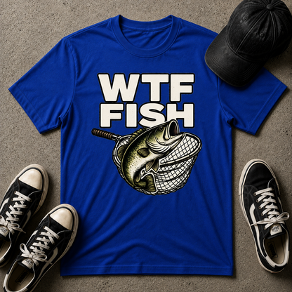 WTF Fish T-Shirt — Funny Retro Fishing Graphic Tee for Anglers