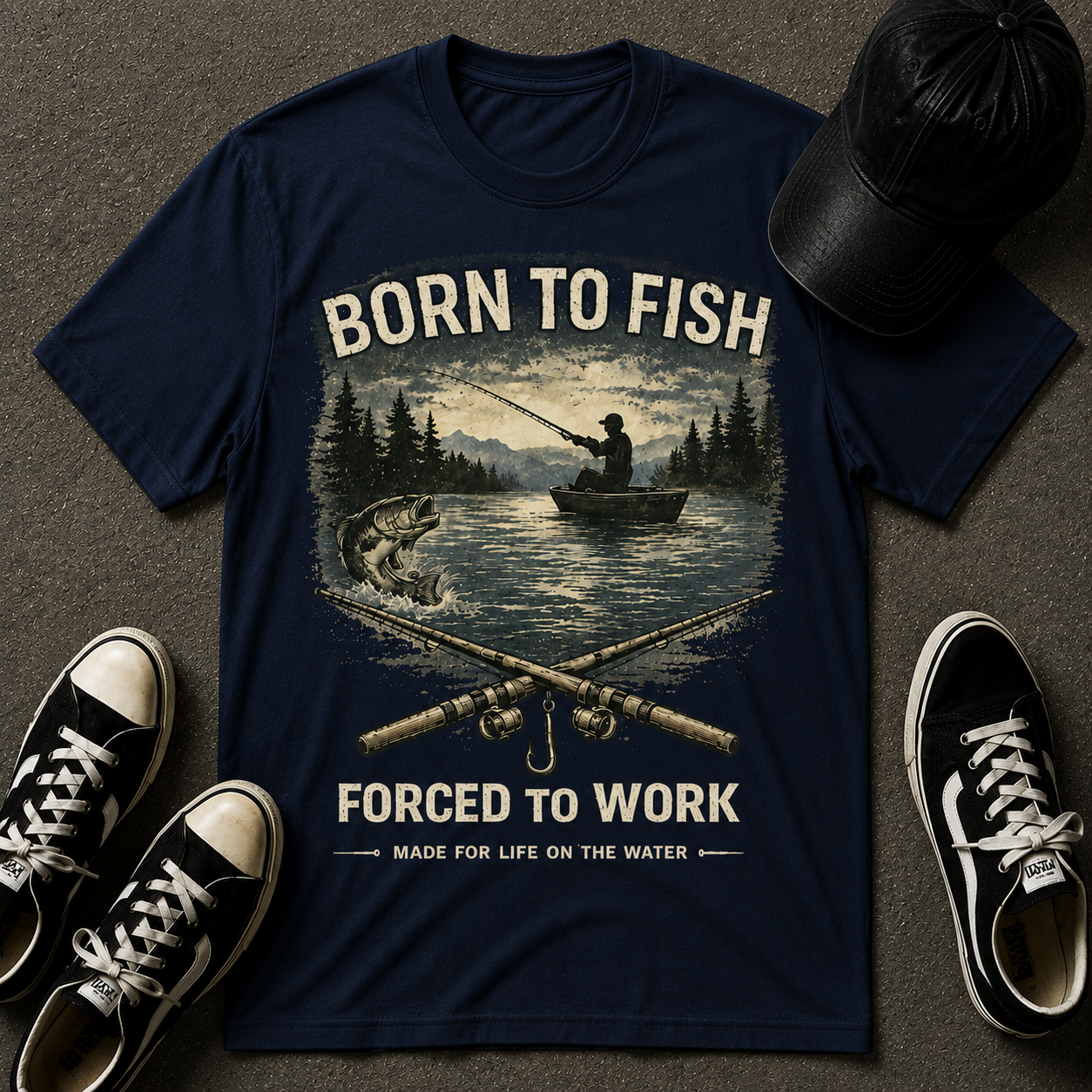 Born to Fish T-Shirt — Vintage Fishing Tee for Anglers