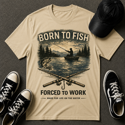 Born to Fish T-Shirt — Vintage Fishing Tee for Anglers