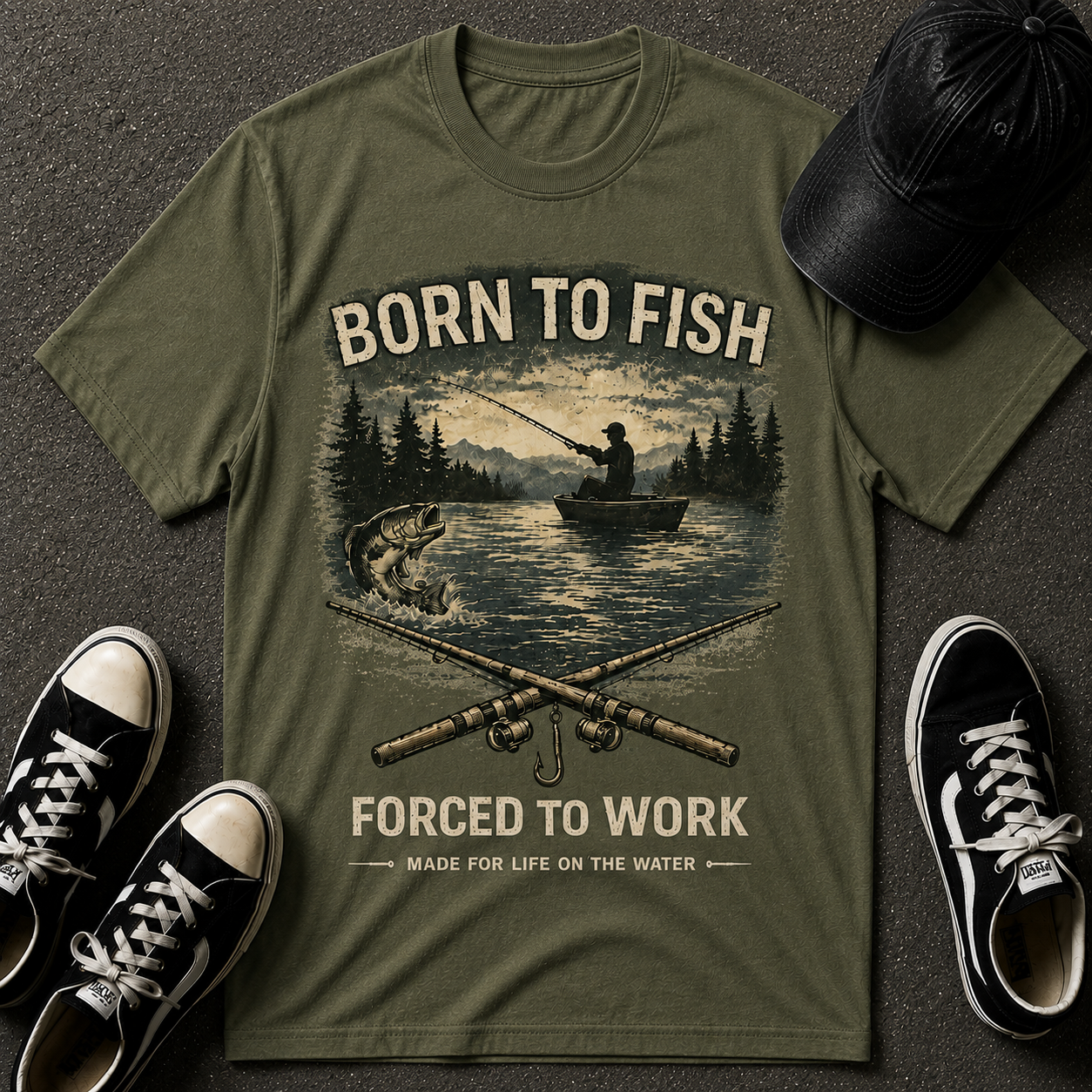 Born to Fish T-Shirt — Vintage Fishing Tee for Anglers