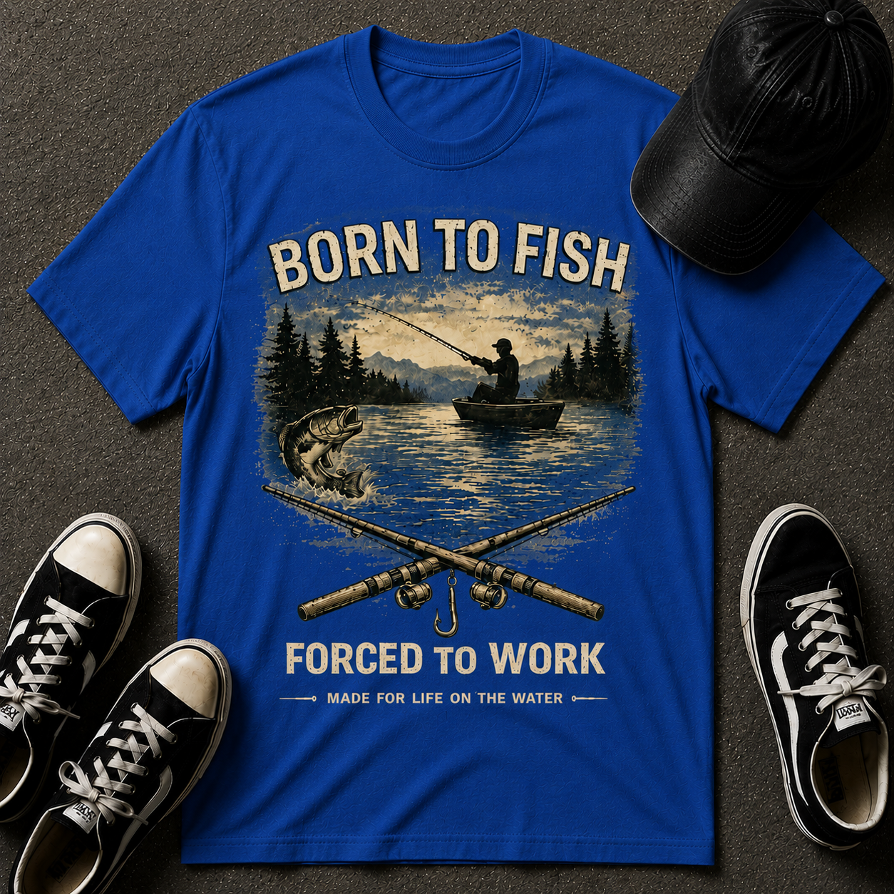 Born to Fish T-Shirt — Vintage Fishing Tee for Anglers