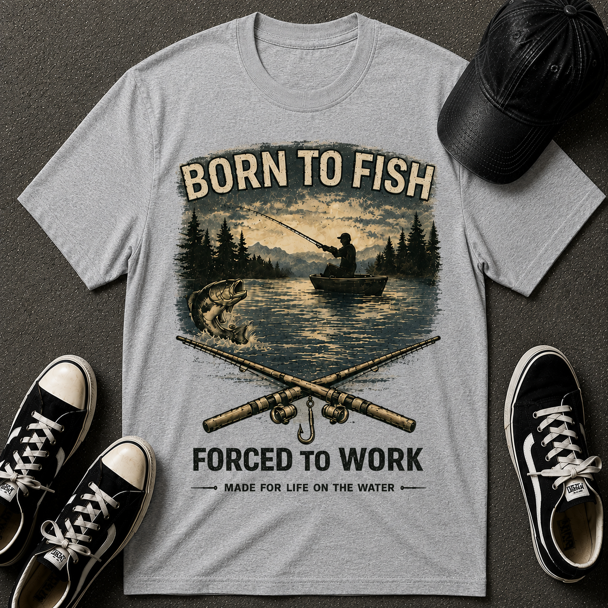 Born to Fish T-Shirt — Vintage Fishing Tee for Anglers