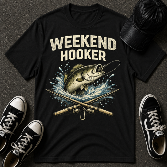 Fishing T-Shirt — "Weekend Hooker" Graphic Tee for Anglers
