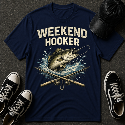 Fishing T-Shirt — "Weekend Hooker" Graphic Tee for Anglers