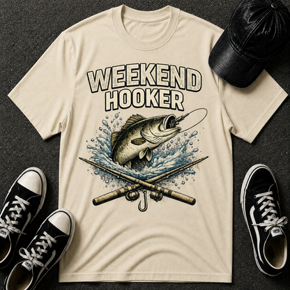 Fishing T-Shirt — "Weekend Hooker" Graphic Tee for Anglers