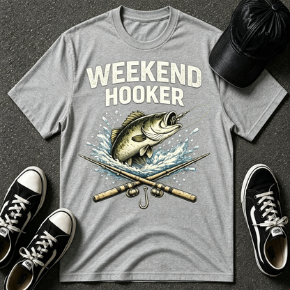 Fishing T-Shirt — "Weekend Hooker" Graphic Tee for Anglers