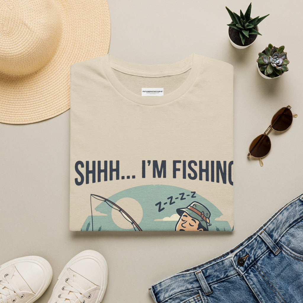 Fishing T-Shirt — "Shhh... I'm Fishing" Relaxed Boat Angler Tee