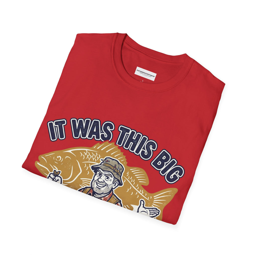 Fishing T-Shirt — "It Was This Big, Trust Me" Vintage Fisherman Tee